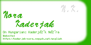 nora kaderjak business card